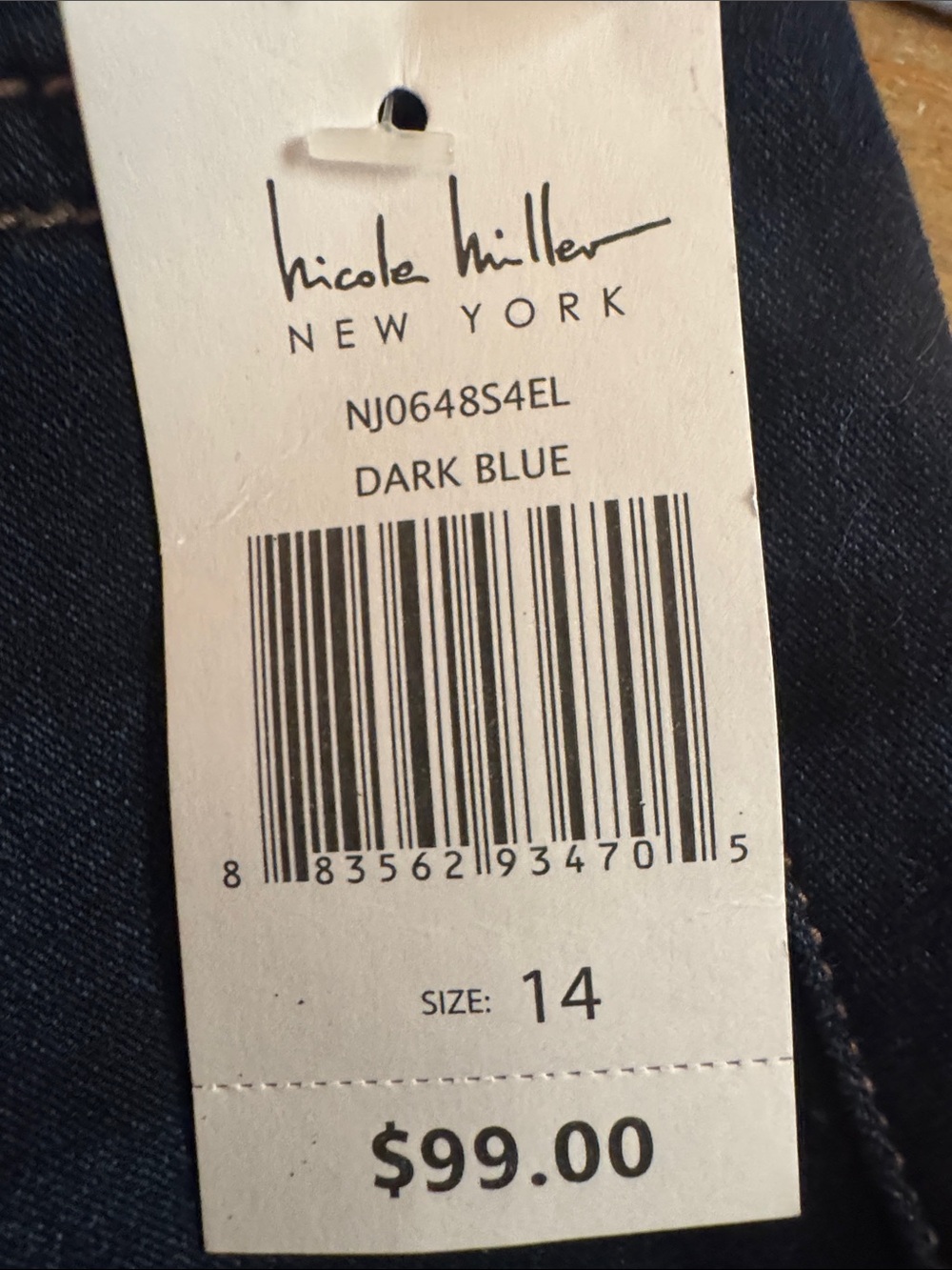 NWT Nicole Miller New York Women’s Dark Indigo SOHO High Rise Bootcut Jeans - 14 - Picture 7 of 7
